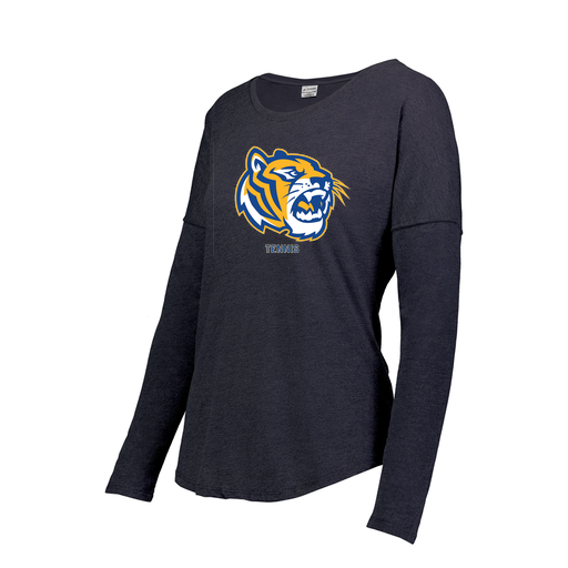 [FTLCUBNV-FAXS-LOGO2] Decker Women's Tri-Blend T-Shirt - Long Sleeve (Female Adult XS, Navy, Logo 2)