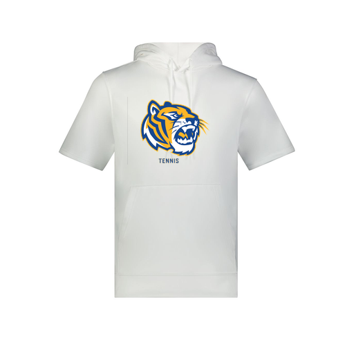 [6871.005.S-LOGO2] Men's Dri Fit Short Sleeve Hoodie (Adult S, White, Logo 2)