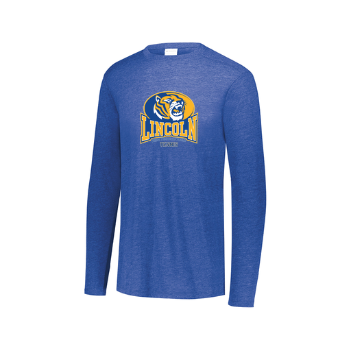 [FTLCUBRY-AXS-LOGO3] Decker Men's Tri-Blend T-Shirt - Long Sleeve (Adult XS, Royal, Logo 3)