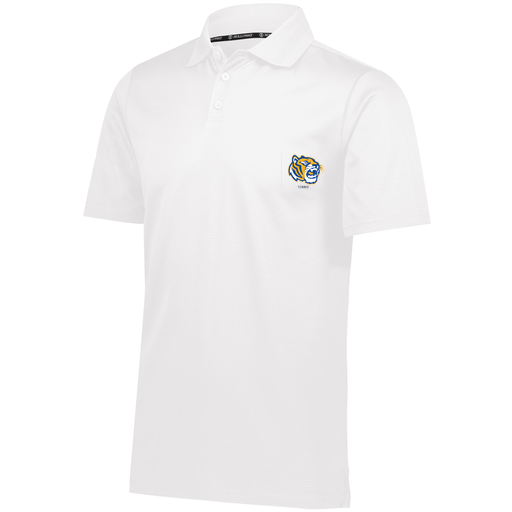 [222568.005.S-LOGO2] Men's Prism Polo (Adult S, White, Logo 2)