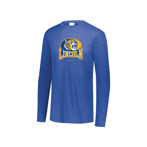 [FTLCUBRY-YS-LOGO3] Decker Youth Tri-Blend T-Shirt - Long Sleeve (Youth S, Royal, Logo 3)