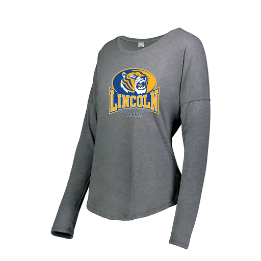 [FTLCUBGY-FAXS-LOGO3] Decker Women's Tri-Blend T-Shirt - Long Sleeve (Female Adult XS, Gray, Logo 3)