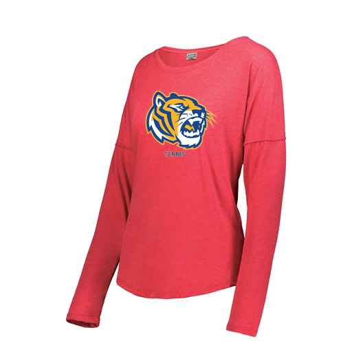 [3077.V96.XS-LOGO2] Ladies LS Ultra-blend T-Shirt (Female Adult XS, Red, Logo 2)